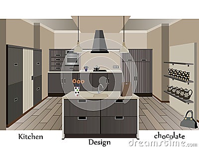 Kitchen design Vector Illustration