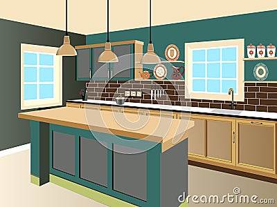 Kitchen design Vector Illustration