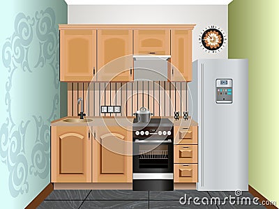 Kitchen design Vector Illustration