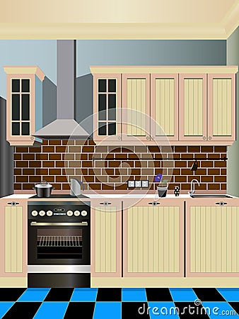 Kitchen design Vector Illustration