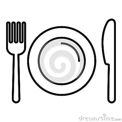 Kitchen dishes icon, outline style Vector Illustration