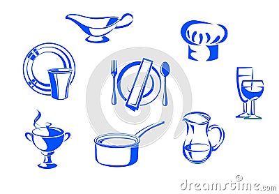 Kitchen dishware Vector Illustration