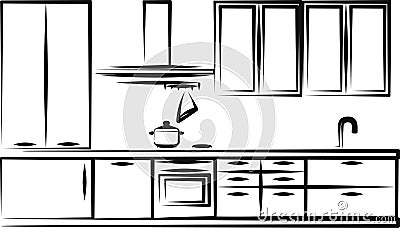 Kitchen furniture Vector Illustration