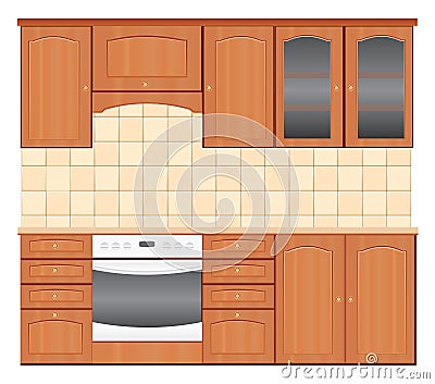 Kitchen furniture Vector Illustration