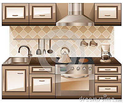 Kitchen furniture. Vector Illustration