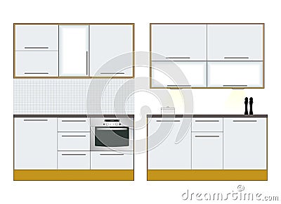 Kitchen furniture Vector Illustration