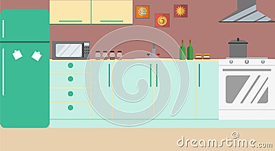 Kitchen furniture. Vector. Flat design. Vector Illustration