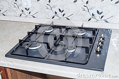 Kitchen gas stove Stock Photo