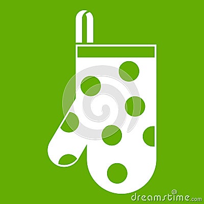 Kitchen glove icon green Vector Illustration