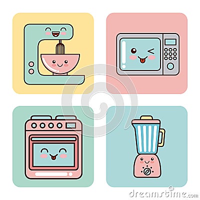 Kitchen home appliances Vector Illustration