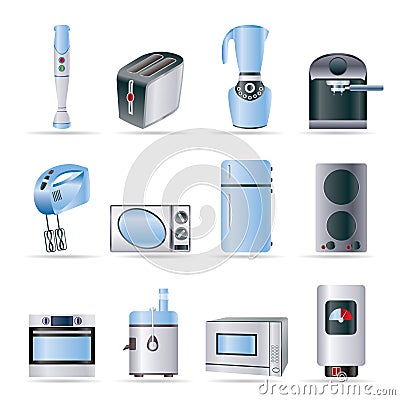 Kitchen and home equipment icons Vector Illustration