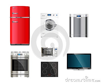 Kitchen and house appliances Vector Illustration