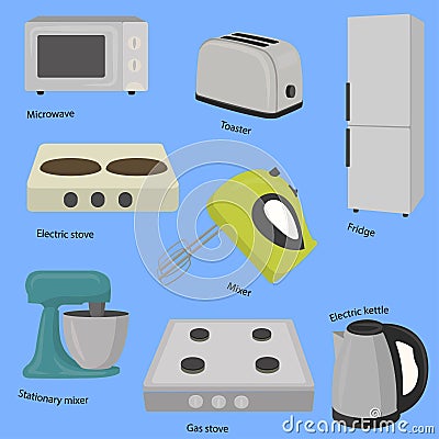 Kitchen and house appliances Vector Illustration