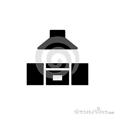 Kitchen Icon Flat Cartoon Illustration