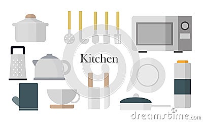 Kitchen icons set Vector Illustration