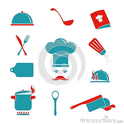 Kitchen Icons Set Vector Illustration