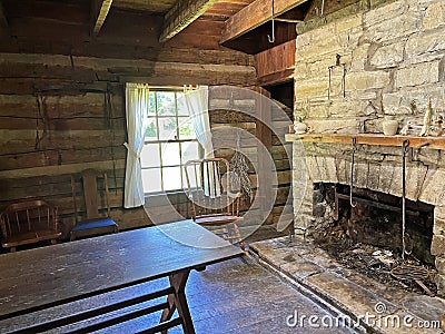 Inside Lower Residence in Spring Mill State Park Editorial Stock Photo