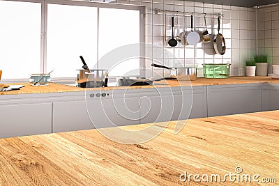 Kitchen interior with empty counter Stock Photo