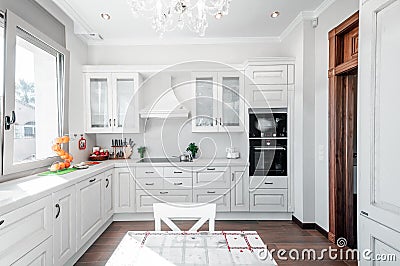 Kitchen interior in new luxury home with touch of retro. Modern Stock Photo