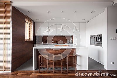 Kitchen with island Stock Photo