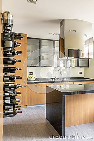 Kitchen with island Stock Photo