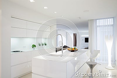 Kitchen with island Stock Photo