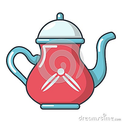 Kitchen kettle icon, cartoon style Vector Illustration