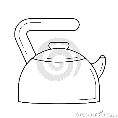 Kitchen kettle vector line icon. Vector Illustration