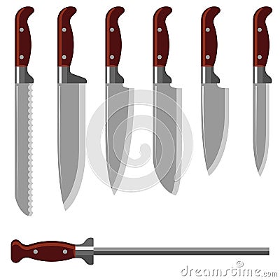 Kitchen knife weapon steel sharp dagger metal military dangerous metallic sword vector illustration Vector Illustration