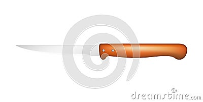 Kitchen knife with wooden handle Vector Illustration