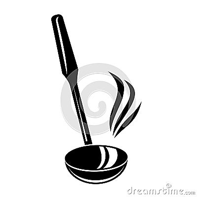 Kitchen ladle soup smoke cook icon, simple style Cartoon Illustration