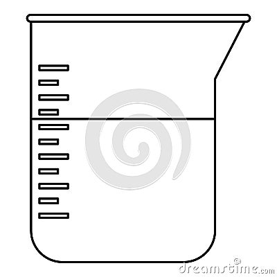 Kitchen measuring cup icon, outline style Vector Illustration