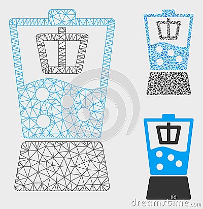 Kitchen Mixer Vector Mesh Wire Frame Model and Triangle Mosaic Icon Vector Illustration