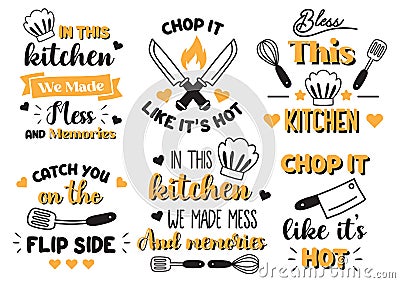 Kitchen quote illustration Vector for banner Vector Illustration