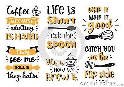 Kitchen quote illustration Vector for banner Vector Illustration