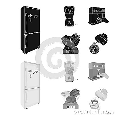 Kitchen, refreshment, restaurant and other web icon in black,monochrom style.buttons, numbers, food icons in set Vector Illustration