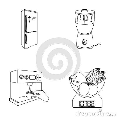 Kitchen, refreshment, restaurant and other web icon in outline style.buttons, numbers, food icons in set collection. Vector Illustration