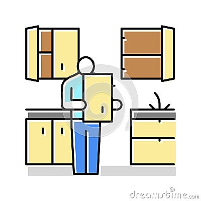 kitchen refurbishment color icon vector illustration Vector Illustration