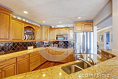 Kitchen room interior in modern apartment Stock Photo