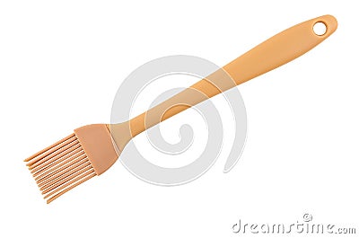 Kitchen rubbery brush with plastic handle isolated on white Stock Photo