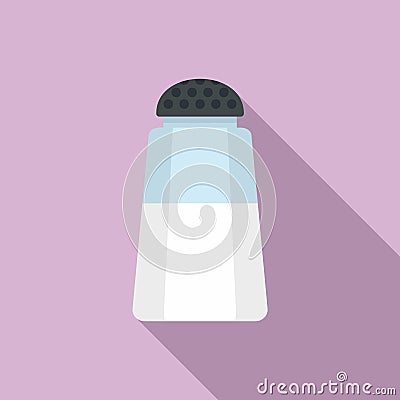 Kitchen salt bottle icon, flat style Vector Illustration