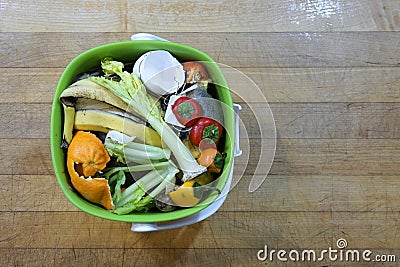 Kitchen scraps collected for compost Stock Photo