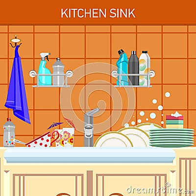Kitchen sink Vector Illustration