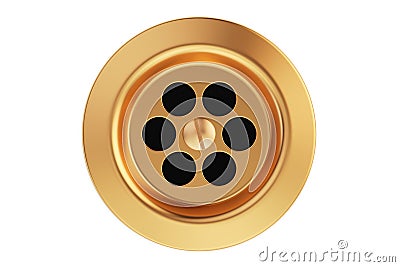 Kitchen sink drain, round plug hole. 3D rendering Stock Photo