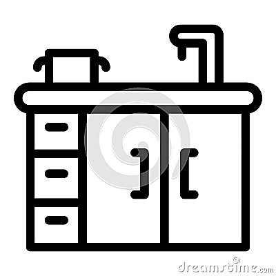 Kitchen sink icon, outline style Vector Illustration