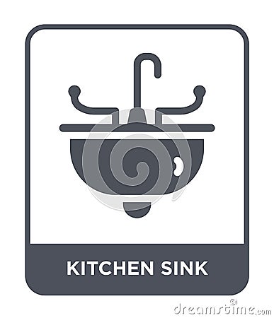 kitchen sink icon in trendy design style. kitchen sink icon isolated on white background. kitchen sink vector icon simple and Vector Illustration