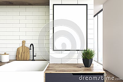 Kitchen sink and poster Stock Photo