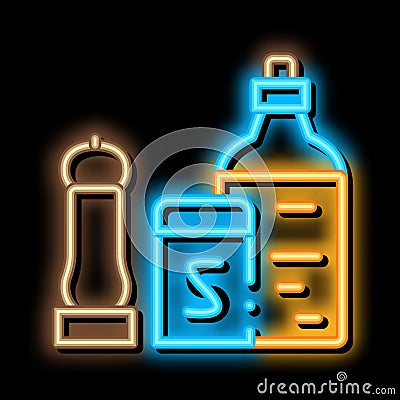 kitchen spices neon glow icon illustration Vector Illustration