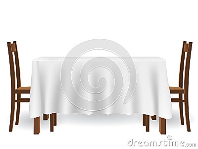 Kitchen table and chairs Vector Illustration