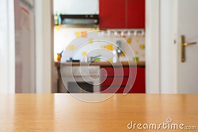 Kitchen Table Empty Depth of Field Surface Blurry Cooki Stock Photo